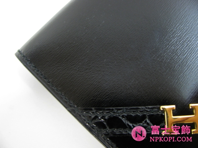 エルメスブラック（金具：ゴールド）ボックスカーフHERMES328023